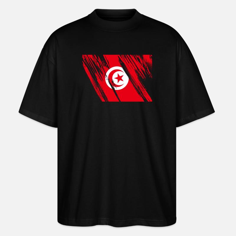 Tunesien Flagge - Stanley/Stella Oversized Unisex Bio T-Shirt Blaster 2.0 - Schwarz
