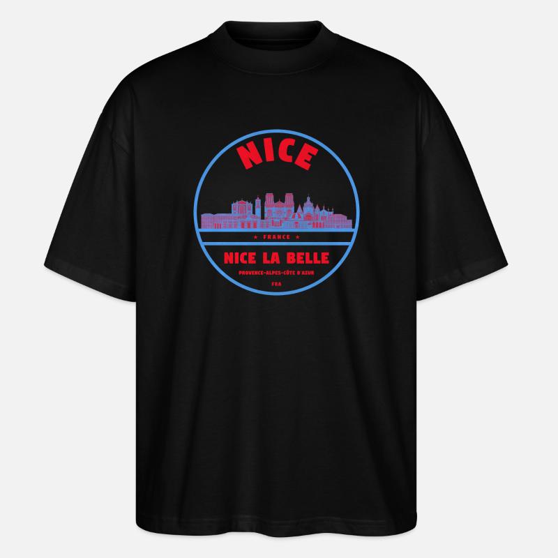 Nice La Belle Stadtsilhouette - Stanley/Stella Oversized Unisex Bio T-Shirt Blaster 2.0 - Schwarz