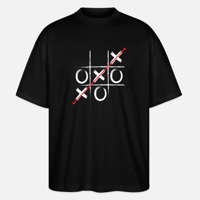 Tic Tac Diagonal Red - Stanley/Stella Oversized Unisex Organic T-shirt Blaster 2.0 - black