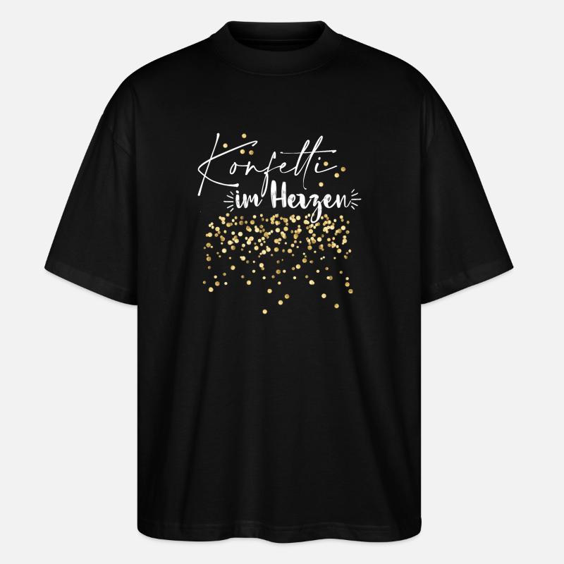 Konfetti im Herzen - Stanley/Stella Oversized Unisex Bio T-Shirt Blaster 2.0 - Schwarz