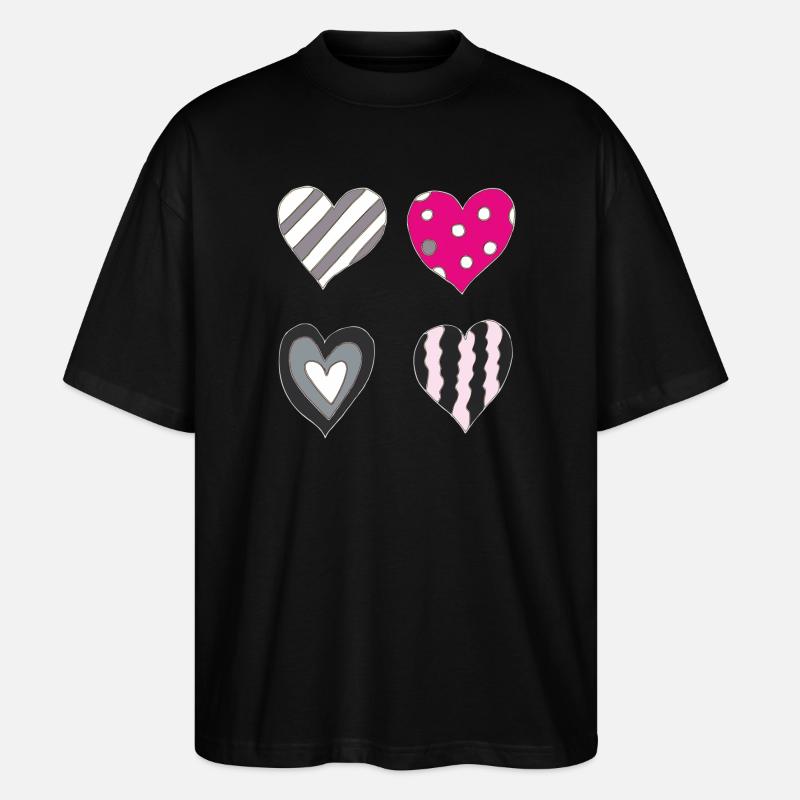Variation cardiaque - T-shirt bio Blaster 2.0 coupe oversize Stanley/Stella Unisexe - noir