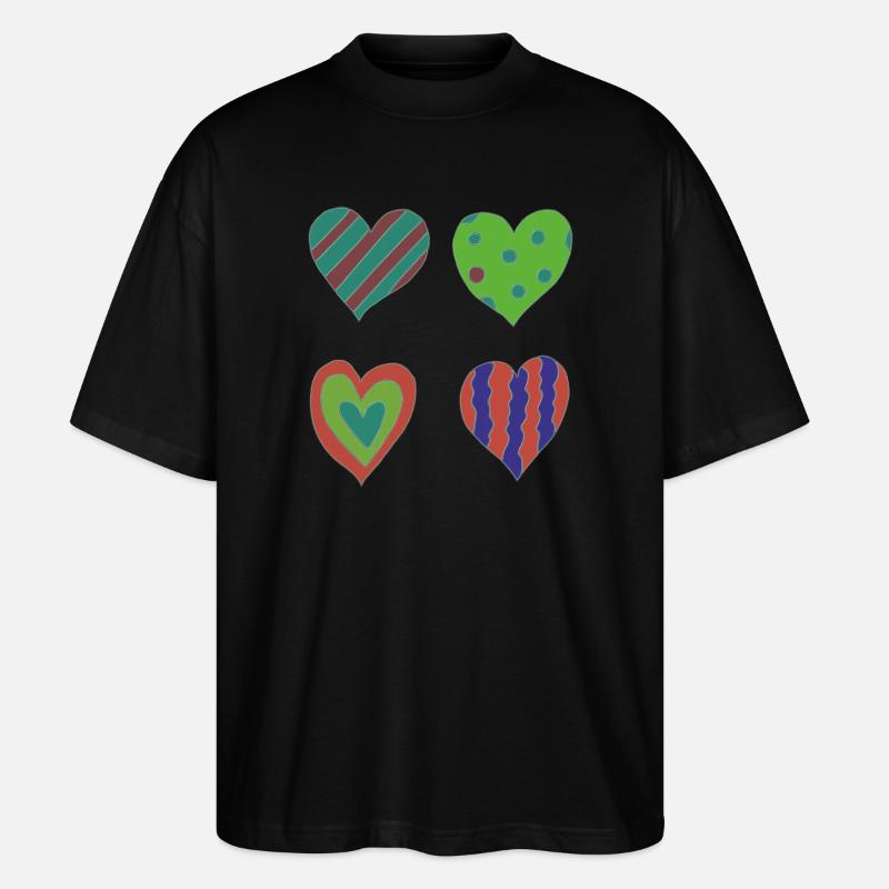 Variation cardiaque - T-shirt bio Blaster 2.0 coupe oversize Stanley/Stella Unisexe - noir