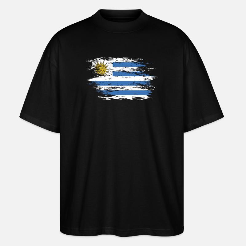 Drapeau uruguayen utilisé - T-shirt bio Blaster 2.0 coupe oversize Stanley/Stella Unisexe - noir