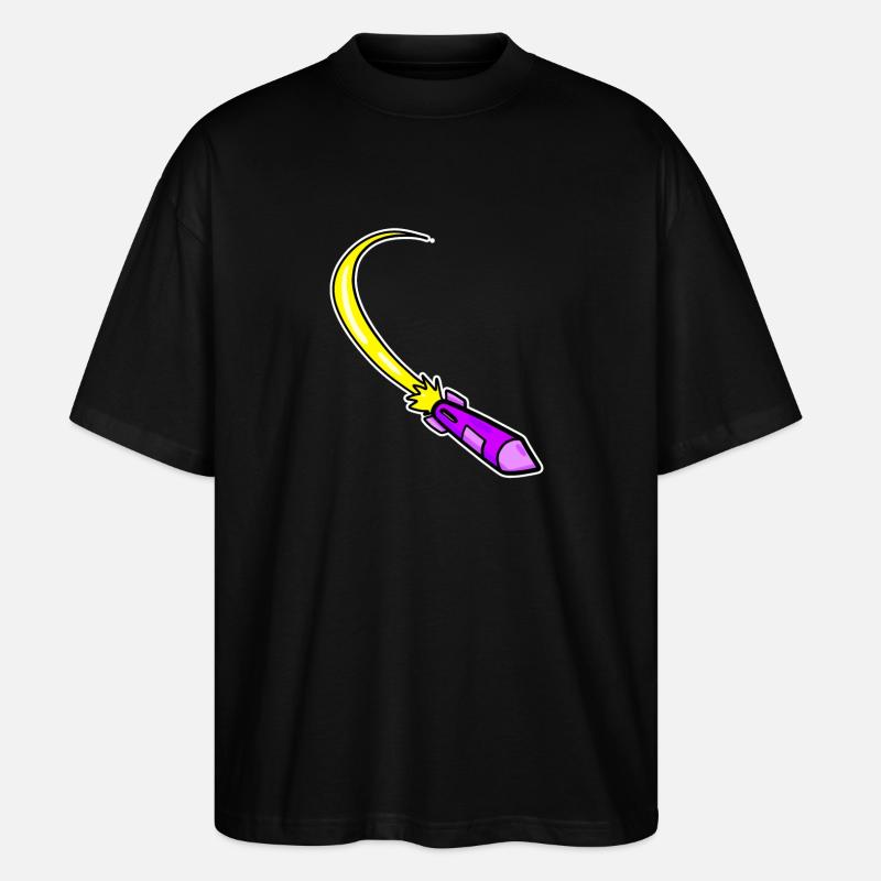 Fusée violette - T-shirt bio Blaster 2.0 coupe oversize Stanley/Stella Unisexe - noir