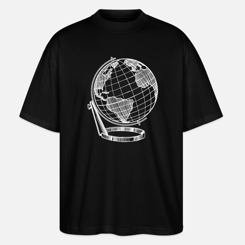 Globe parfait blanc voyage terre - T-shirt bio Blaster 2.0 coupe oversize Stanley/Stella Unisexe - noir