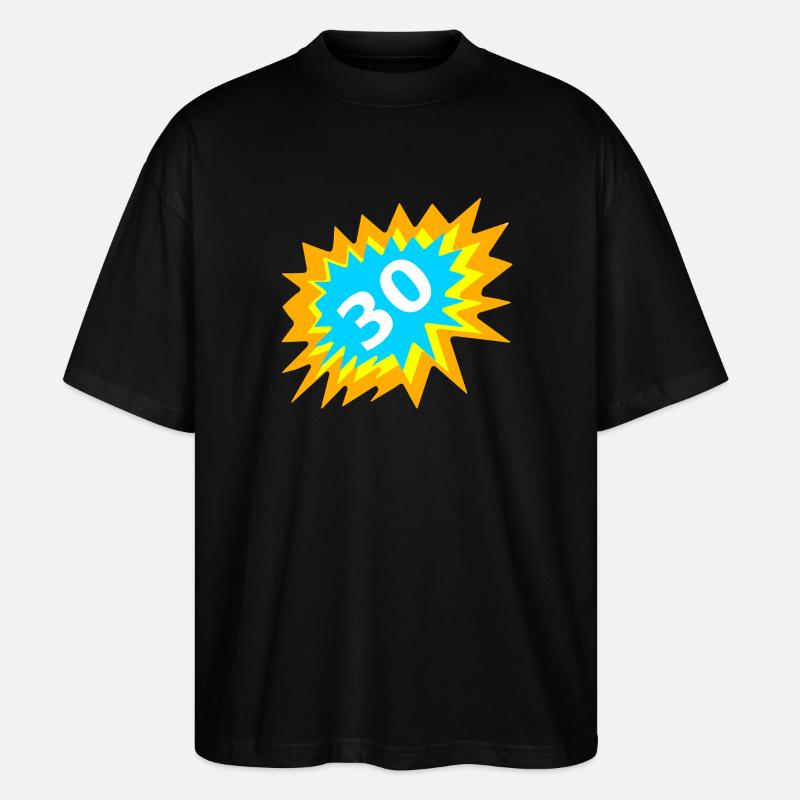 feiern, 30 bunt - Stanley/Stella Oversized Unisex Bio T-Shirt Blaster 2.0 - Schwarz