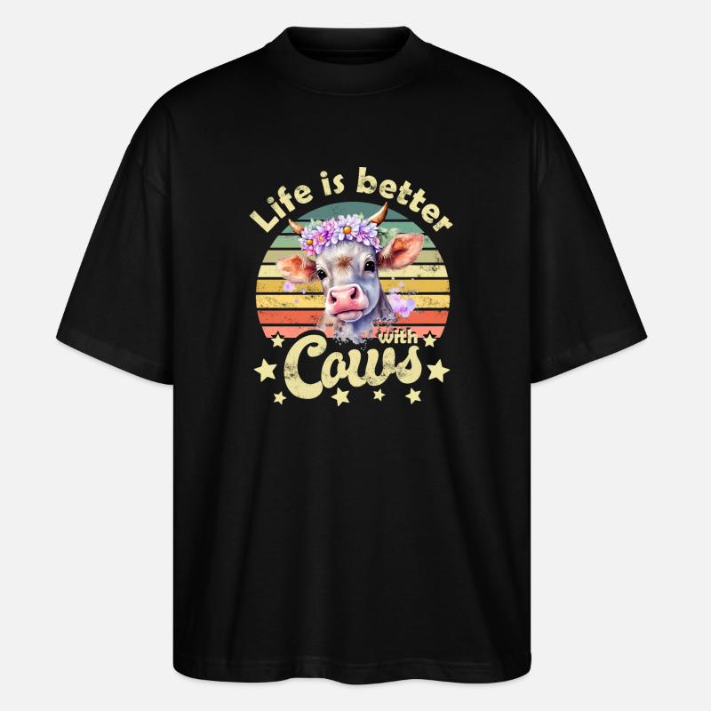 Vaches vaches - T-shirt bio Blaster 2.0 coupe oversize Stanley/Stella Unisexe - noir