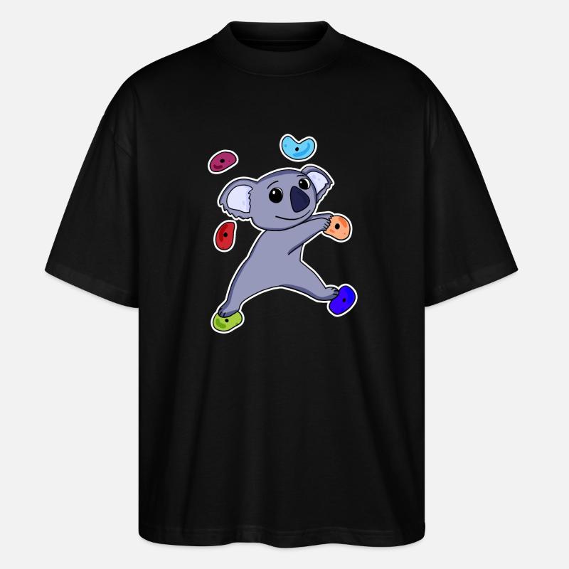 Climbing Koala - Stanley/Stella Oversized Unisex Organic T-shirt Blaster 2.0 - black