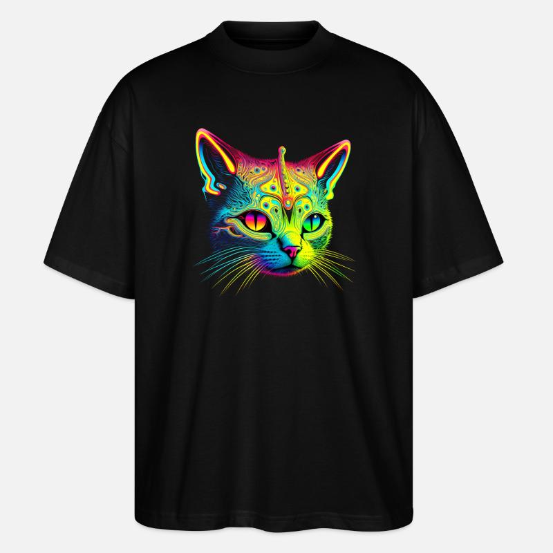 Katzen-Alien - Stanley/Stella Oversized Unisex Bio T-Shirt Blaster 2.0 - Schwarz