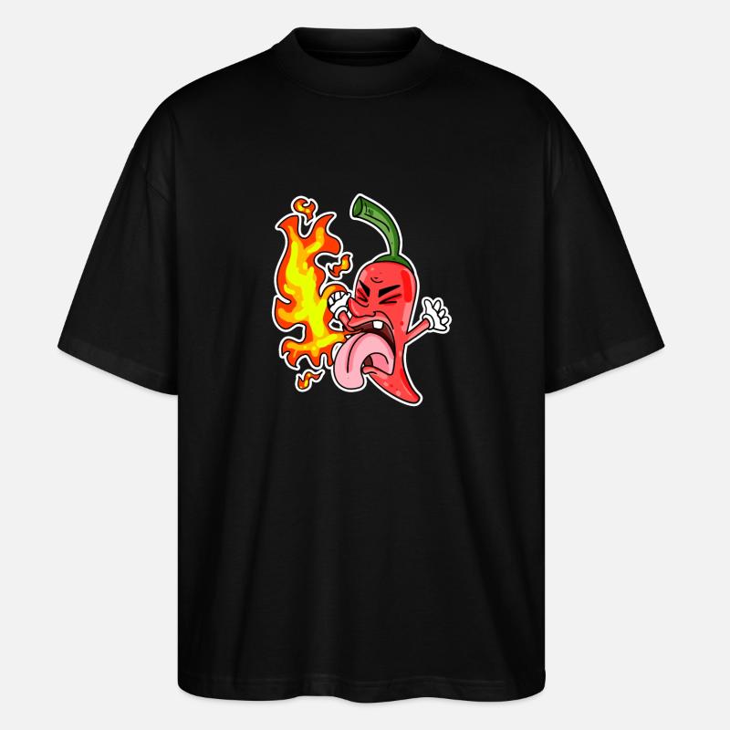 Chilischote - Peperoni - Stanley/Stella Oversized Unisex Bio T-Shirt Blaster 2.0 - Schwarz