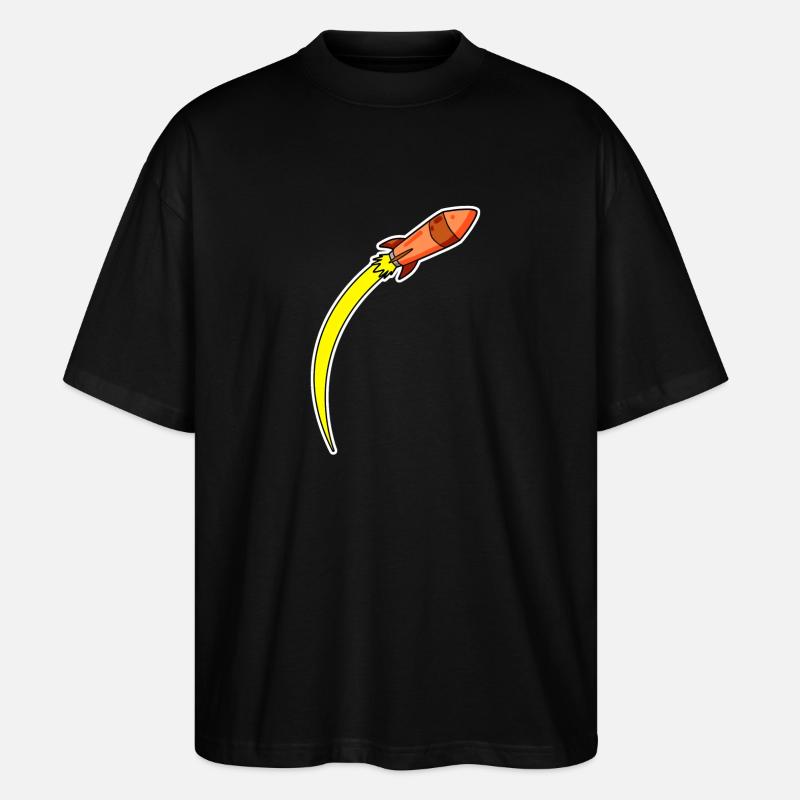 Fusée Orange - T-shirt bio Blaster 2.0 coupe oversize Stanley/Stella Unisexe - noir