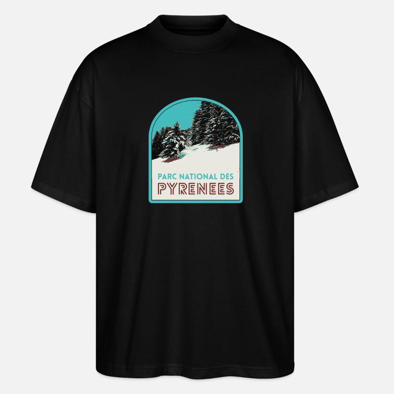 Pyrenees National Park under the snow - Stanley/Stella Oversized Unisex Organic T-shirt Blaster 2.0 - black