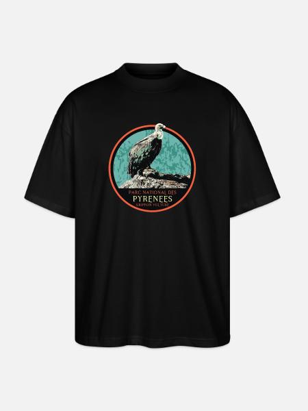 Vulture in the Pyrenees National Park - Stanley/Stella Oversized Unisex Organic T-shirt Blaster 2.0 - black