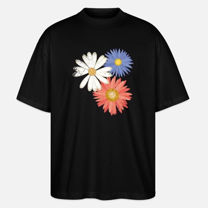 3 flowers - Stanley/Stella Oversized Unisex Bio T-Shirt Blaster 2.0 - Schwarz