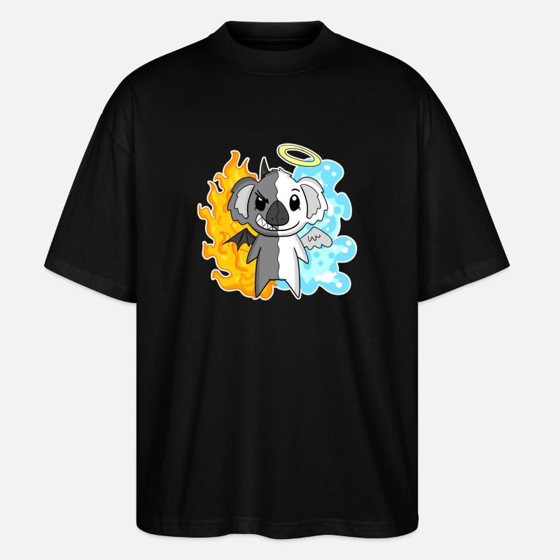 Koala - Anges et Diables - T-shirt bio Blaster 2.0 coupe oversize Stanley/Stella Unisexe - noir