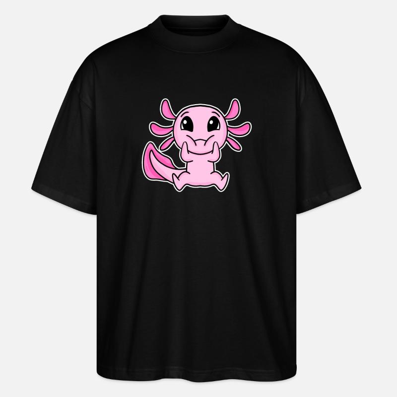 Motif Axolotl mignon - T-shirt bio Blaster 2.0 coupe oversize Stanley/Stella Unisexe - noir