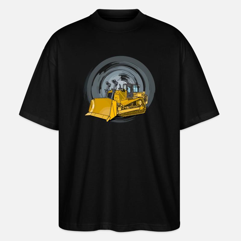 Bulldozer, Planierraupe, Kettenräumer - Stanley/Stella Oversized Unisex Bio T-Shirt Blaster 2.0 - Schwarz
