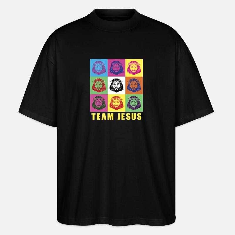 Team Jesus - Stanley/Stella Oversized Unisex Bio T-Shirt Blaster 2.0 - Schwarz