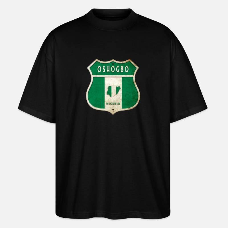 Design du drapeau d'Oshogbo, Nigeria - T-shirt bio Blaster 2.0 coupe oversize Stanley/Stella Unisexe - noir