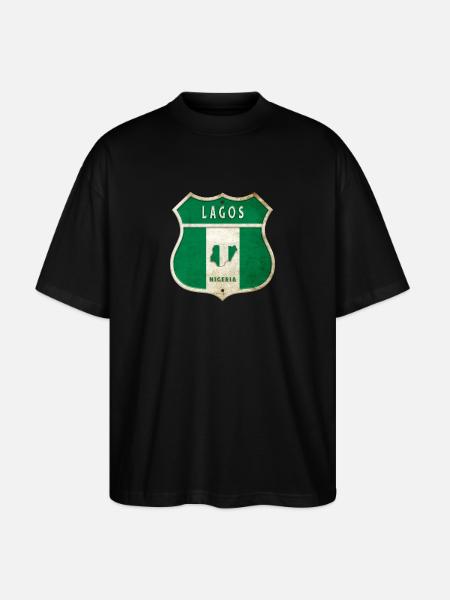 Lagos Nigeria vapensköld flaggor design - Ekologisk Oversized T-shirt Unisex Stanley/Stella Blaster 2.0 - svart