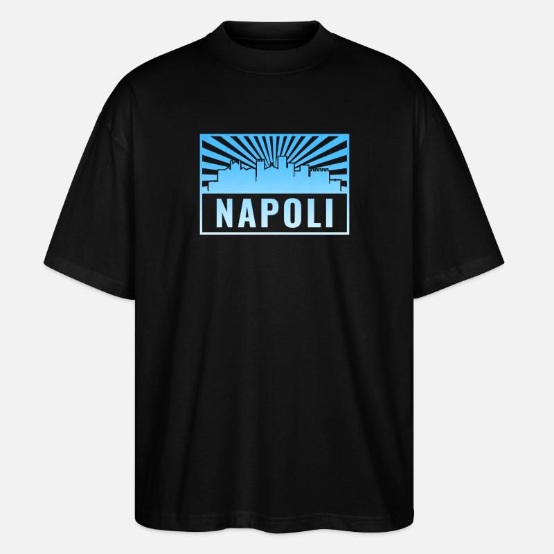 Napoli Skyline Sonnenstrahlen - Stanley/Stella Oversized Unisex Bio T-Shirt Blaster 2.0 - Schwarz