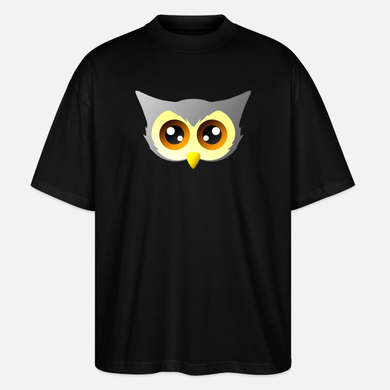 vögel closing, süßes eulengesicht - Stanley/Stella Oversized Unisex Bio T-Shirt Blaster 2.0 - Schwarz