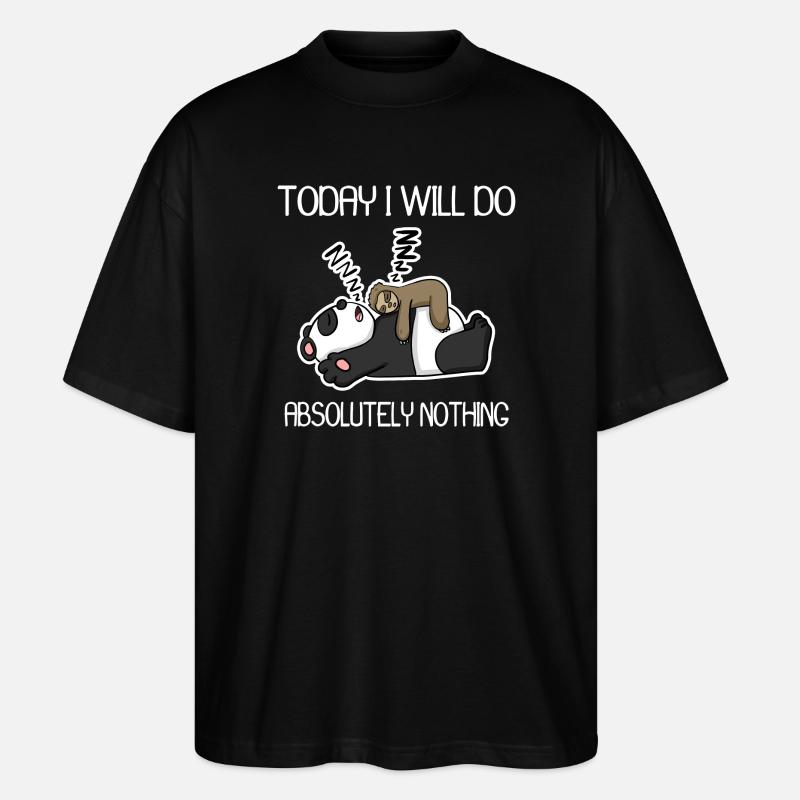 Do nothing - lazy - Stanley/Stella Oversized Unisex Organic T-shirt Blaster 2.0 - black