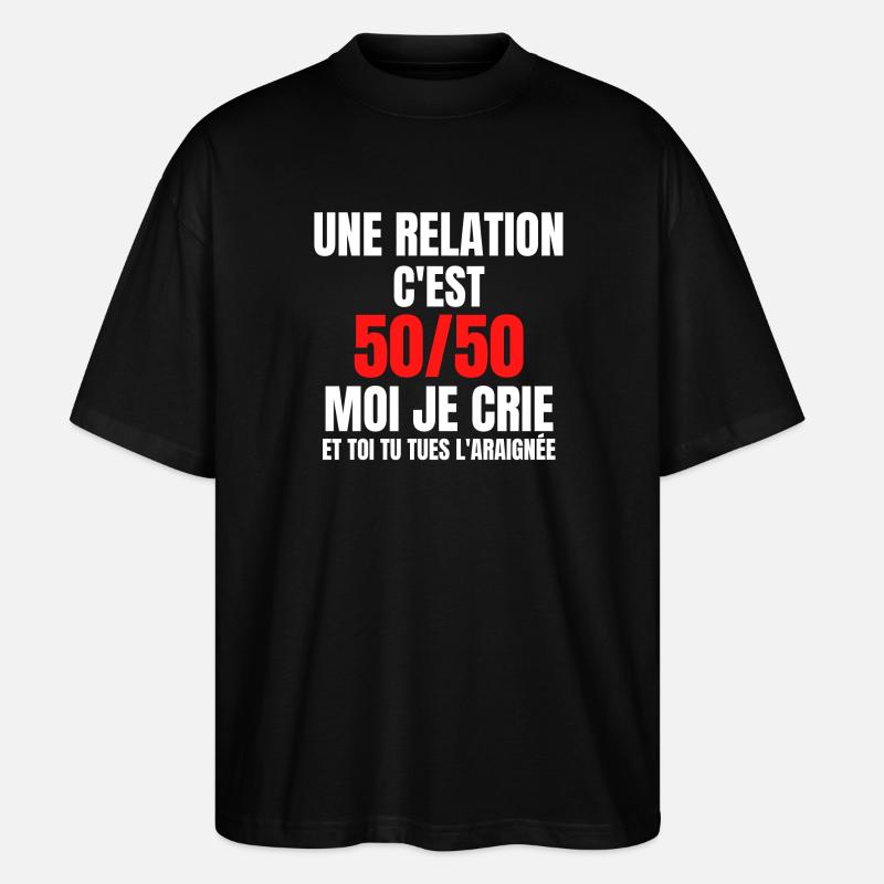 arachnophobe, peur des araignées, araignée - T-shirt bio Blaster 2.0 coupe oversize Stanley/Stella Unisexe - noir
