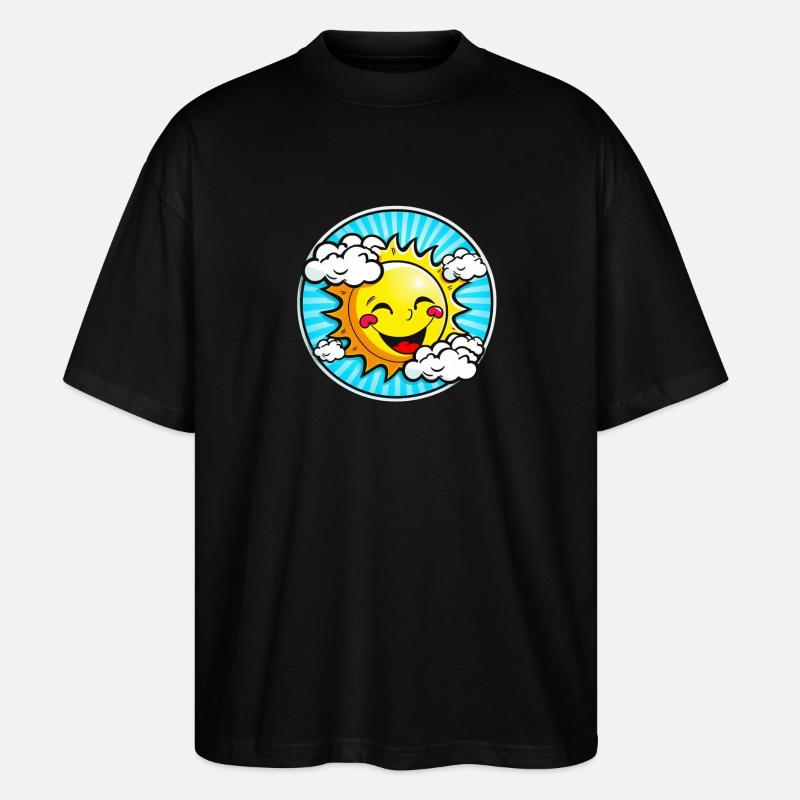 Happy Sun - Stanley/Stella Oversized Unisex Bio T-Shirt Blaster 2.0 - Schwarz