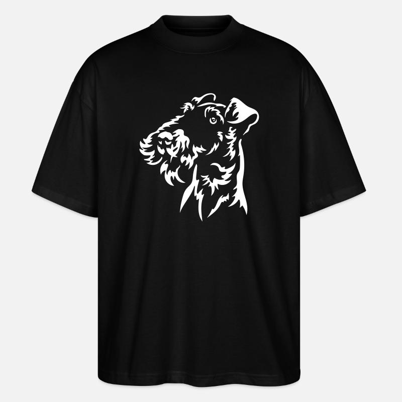 Fox Terrier Head « Black Edition » - T-shirt bio Blaster 2.0 coupe oversize Stanley/Stella Unisexe - noir