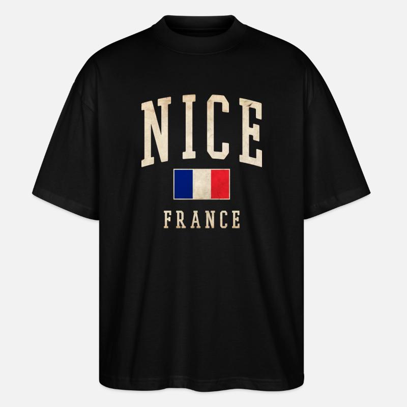 Beau drapeau français - T-shirt bio Blaster 2.0 coupe oversize Stanley/Stella Unisexe - noir