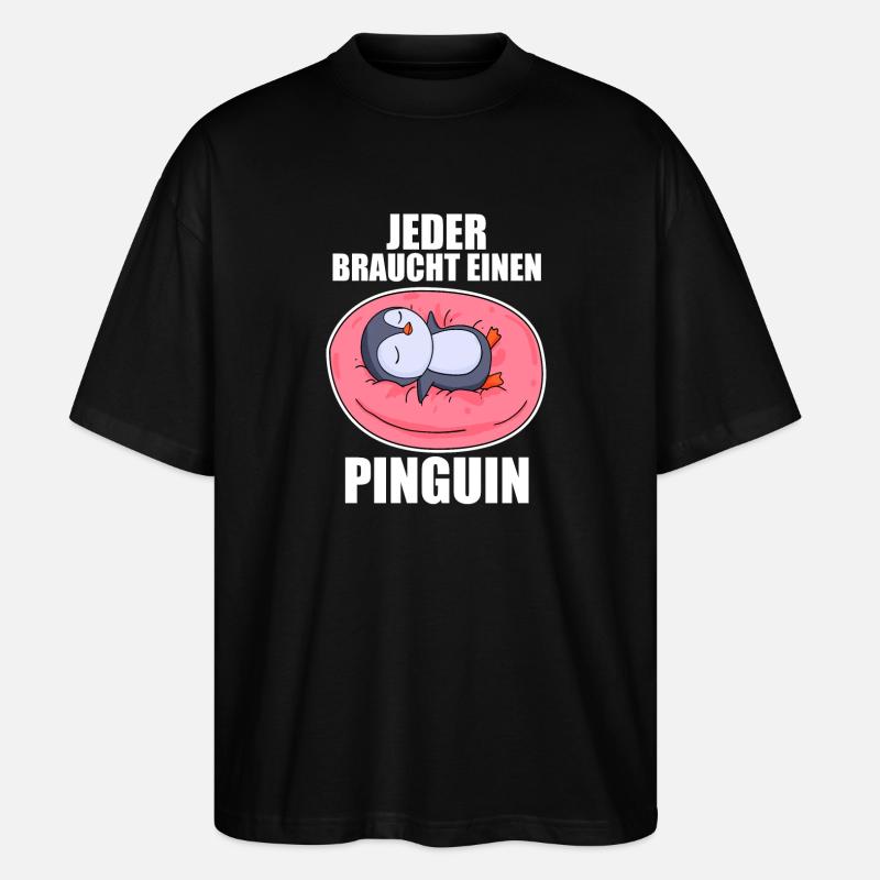Pinguin Pinguine - Stanley/Stella Oversized Unisex Bio T-Shirt Blaster 2.0 - Schwarz