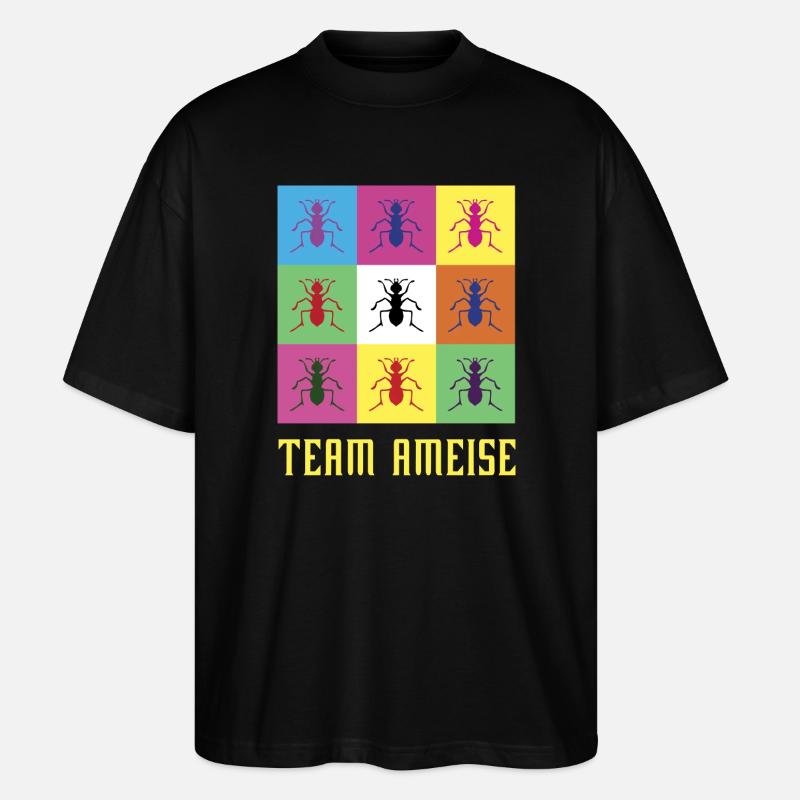Team Ameise - Stanley/Stella Oversized Unisex Bio T-Shirt Blaster 2.0 - Schwarz