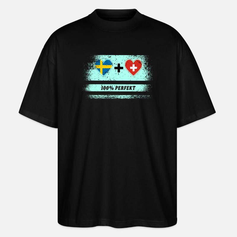 Suisse & Suède 100% Parfait / Cadeau - T-shirt bio Blaster 2.0 coupe oversize Stanley/Stella Unisexe - noir