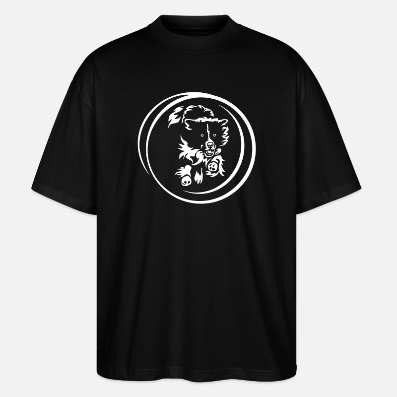 Border Collie "Black Edition" - Stanley/Stella Oversized Unisex Organic T-shirt Blaster 2.0 - black