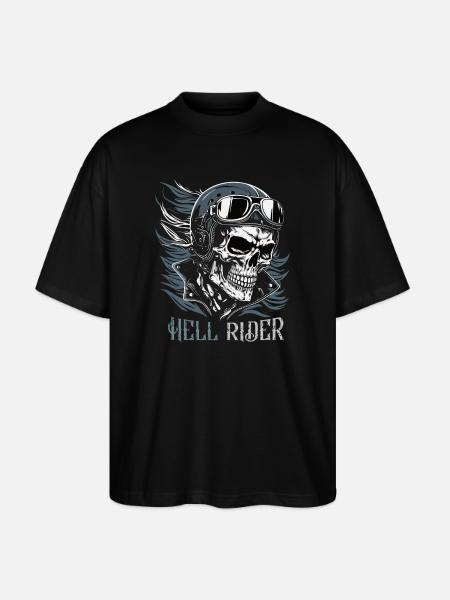 Skull Rider with Goggles - Stanley/Stella Oversized Unisex Organic T-shirt Blaster 2.0 - black