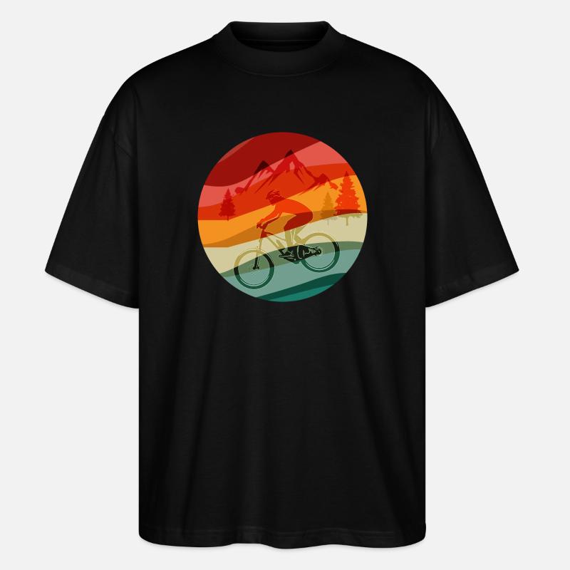 Rainbow Ridge MTB-Fahrer - Stanley/Stella Oversized Unisex Bio T-Shirt Blaster 2.0 - Schwarz