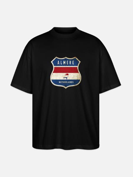Design du blason d'Almere, Pays-Bas - T-shirt bio Blaster 2.0 coupe oversize Stanley/Stella Unisexe - noir