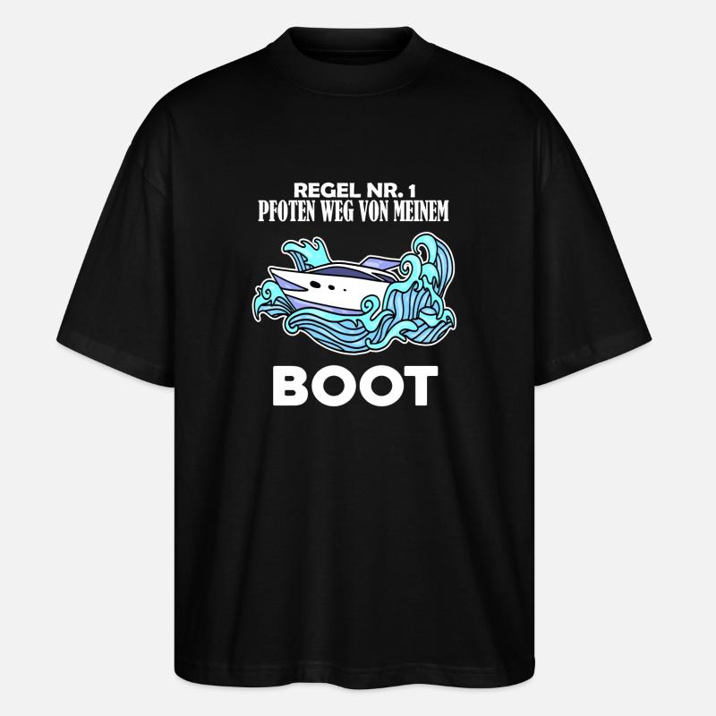 Boote Motorboot - Stanley/Stella Oversized Unisex Bio T-Shirt Blaster 2.0 - Schwarz