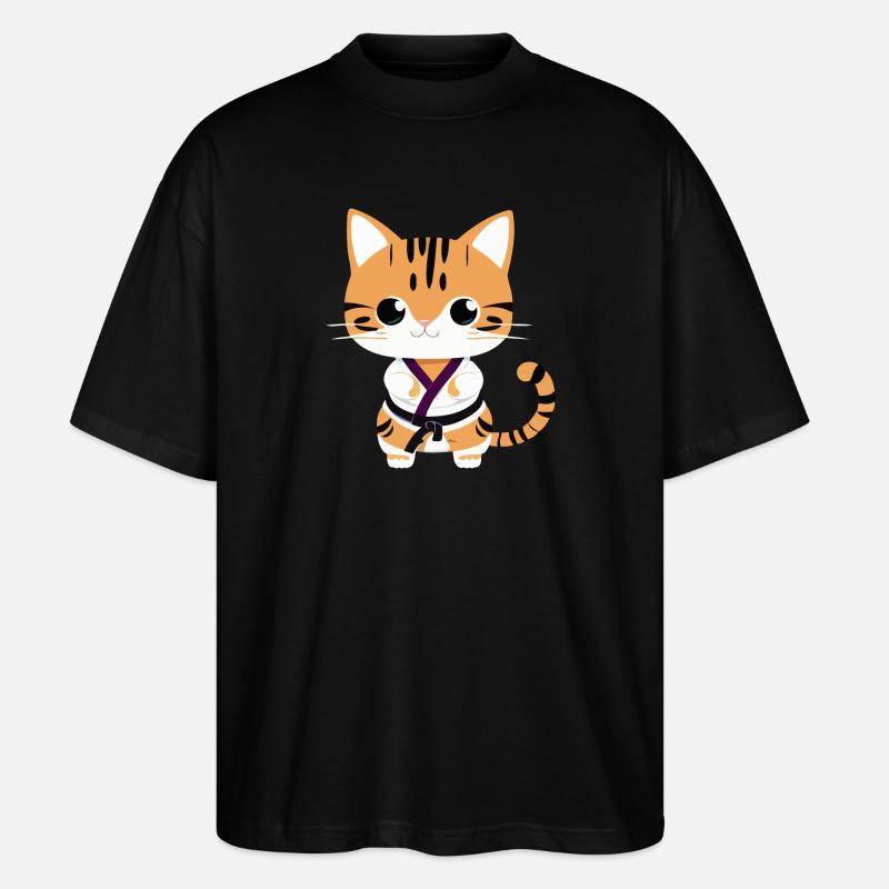 Karate Kätzchen - Stanley/Stella Oversized Unisex Bio T-Shirt Blaster 2.0 - Schwarz