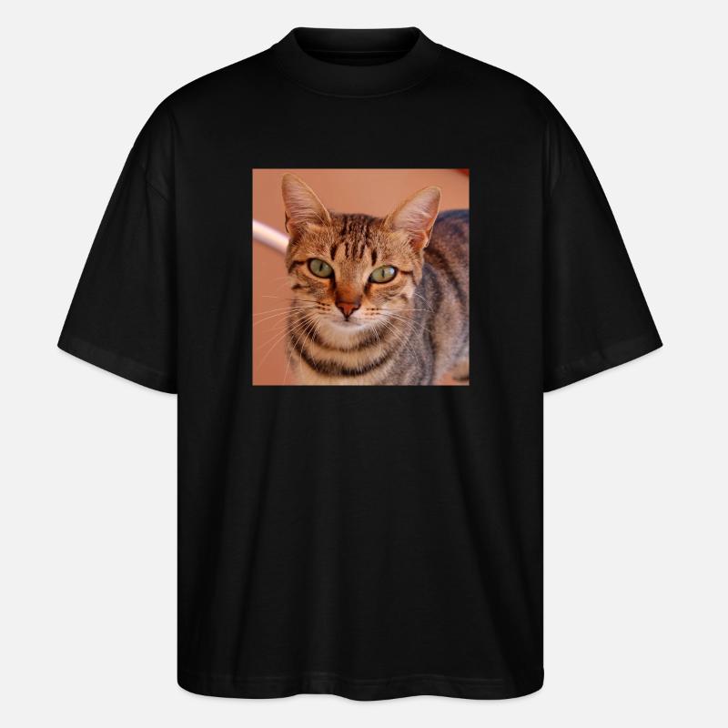 Katze Kätzchen Poster quadratisch Katzenposter - Stanley/Stella Oversized Unisex Bio T-Shirt Blaster 2.0 - Schwarz