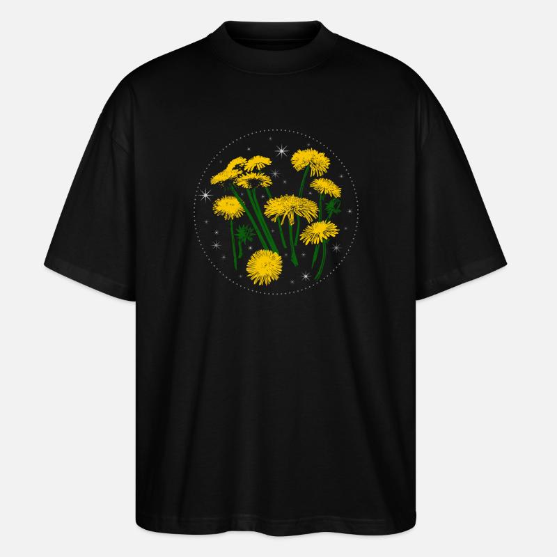 Dandelion Spring Starry Sky - Stanley/Stella Oversized Unisex Organic T-shirt Blaster 2.0 - black