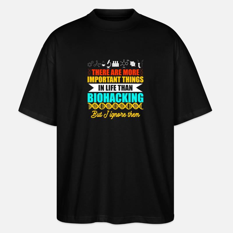 Biohacker Design - Stanley/Stella Oversized Unisex Bio T-Shirt Blaster 2.0 - Schwarz