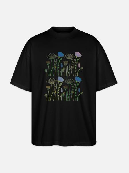 Dried flowers flower meadow - Stanley/Stella Oversized Unisex Organic T-shirt Blaster 2.0 - black