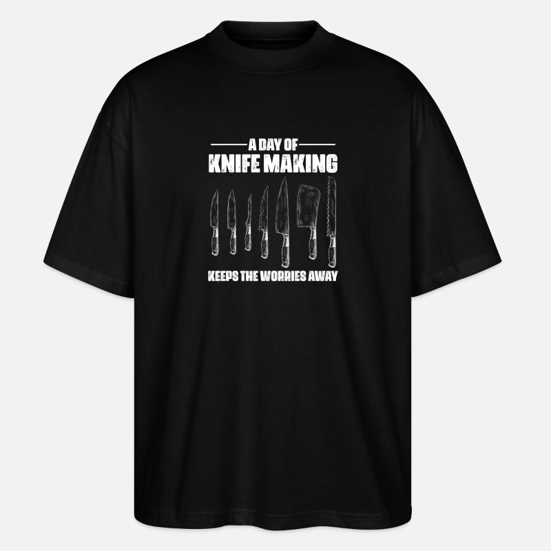 Knife Making Schmied Design - Stanley/Stella Oversized Unisex Bio T-Shirt Blaster 2.0 - Schwarz
