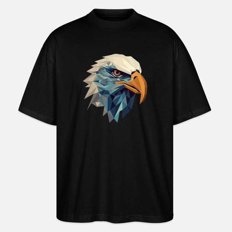 Stylized, geometric eagle - Stanley/Stella Oversized Unisex Organic T-shirt Blaster 2.0 - black