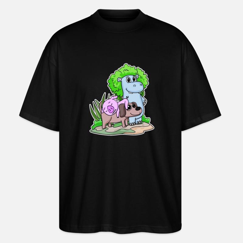 Animaux mignons - T-shirt bio Blaster 2.0 coupe oversize Stanley/Stella Unisexe - noir