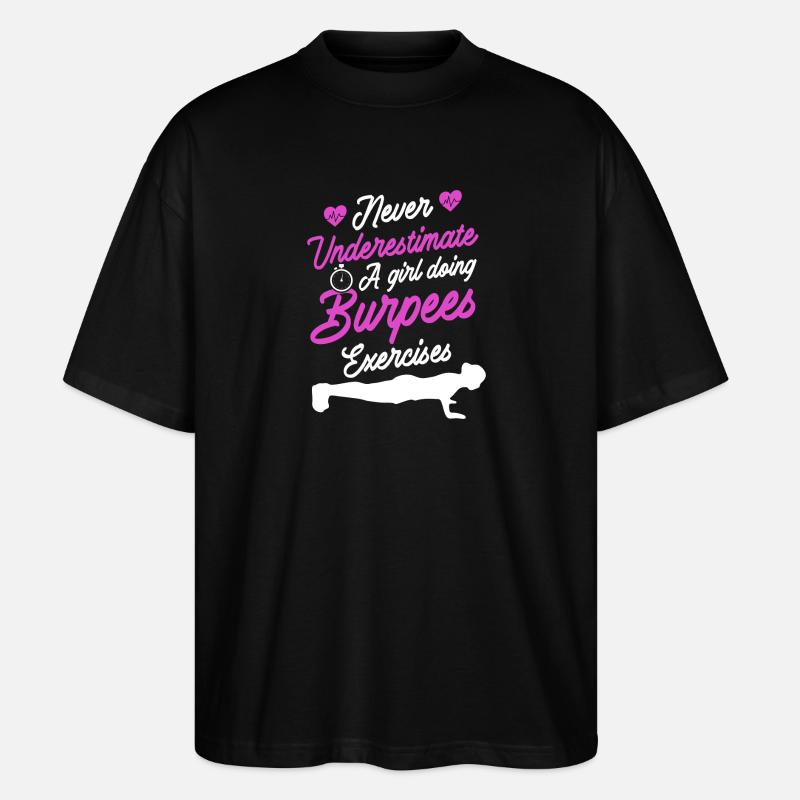 Burpees Design - Stanley/Stella Oversized Unisex Bio T-Shirt Blaster 2.0 - Schwarz