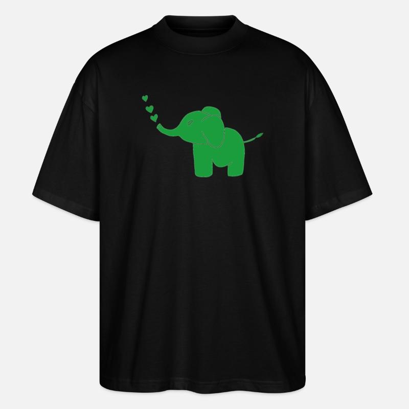 elefant grün - Stanley/Stella Oversized Unisex Bio T-Shirt Blaster 2.0 - Schwarz