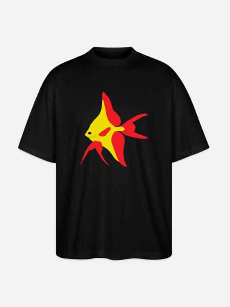 Poisson drapeau rouge et jaune - T-shirt bio Blaster 2.0 coupe oversize Stanley/Stella Unisexe - noir